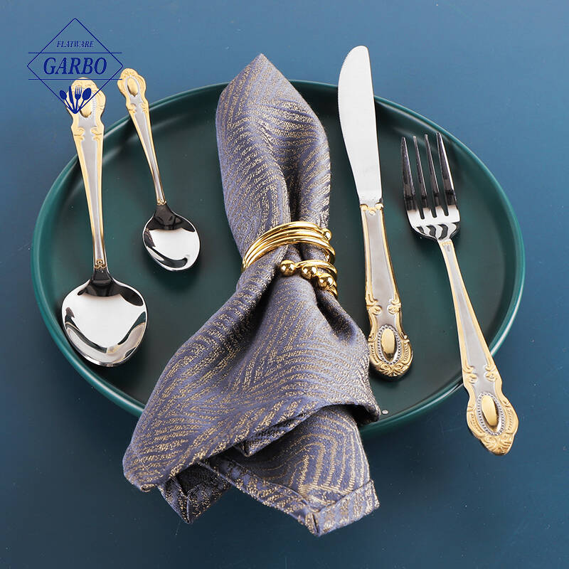 Couverts de luxe avec un bon design de haute qualité couteau fourchette cuillère ensemble de couverts