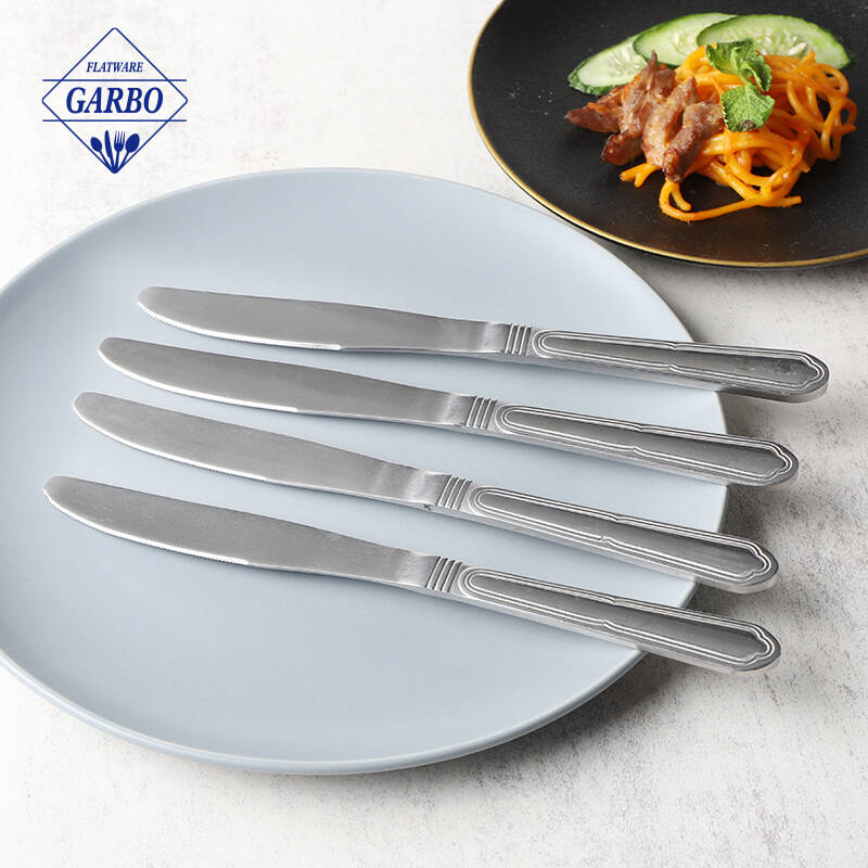 Premium 430ss mental silver tableware simple style sturdy dinner knife