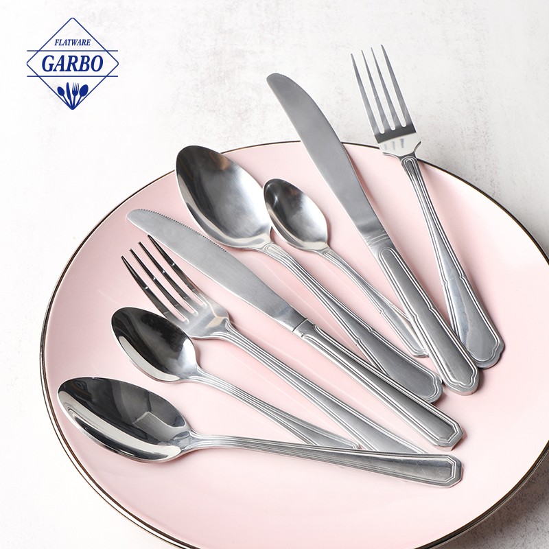 Wholesale cheap price flatware set with tumber polish stainless steel cutlery