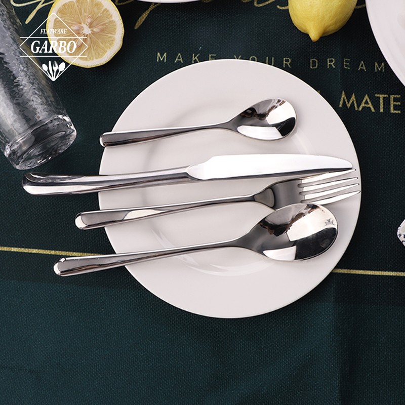 201 material amazon hot selling ss silver color flatware set wholesale cheap cutlery