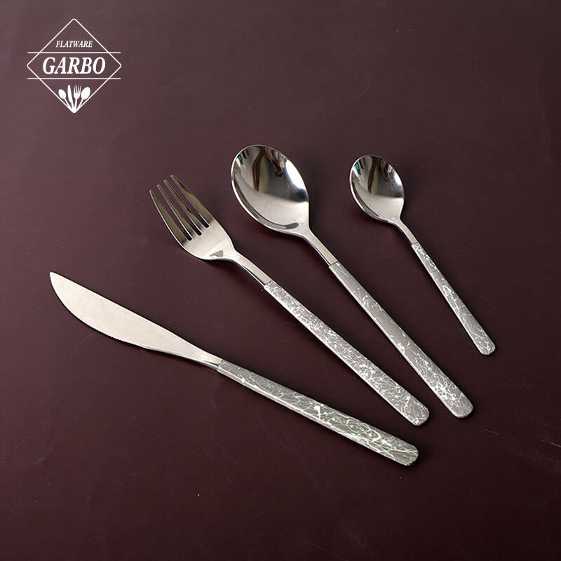 Pakyawan mataas na kalidad na stainless steel cutlery set sa buong mundo sikat na mental silver flatware