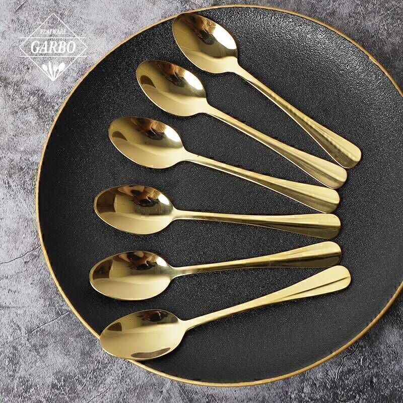 Wholesale Hot PVD Golden Modern Minimalist Stainless-Steel Dinner Spoon