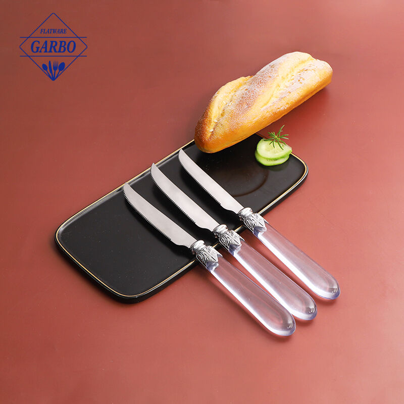 南美巴西不锈钢刀带塑料刀头餐具