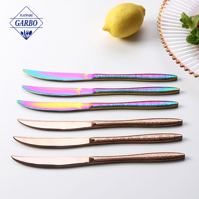 Bulk Gold Dinner Knife Dinner Fork Dinner Spoon Tea Fork Tea Spoon Ice Spoon