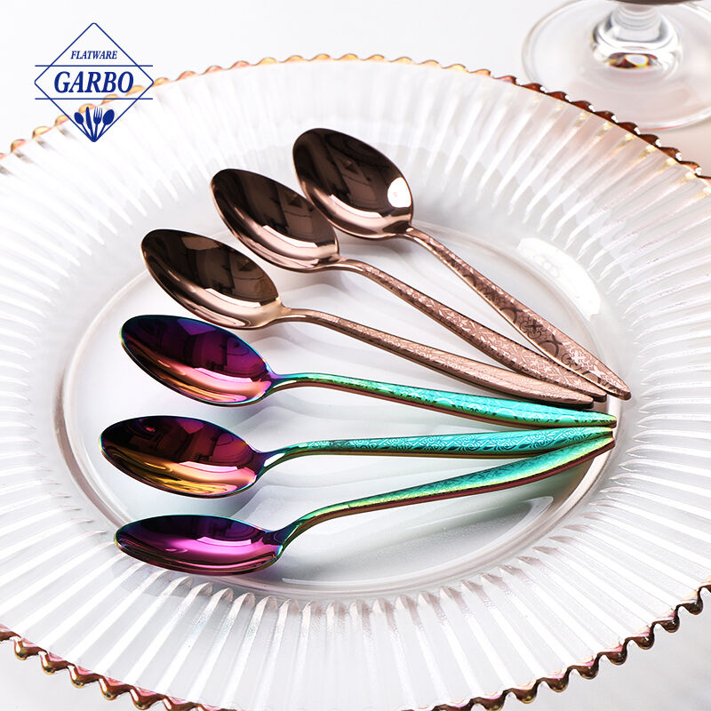 Bulk Gold Dinner Knife Dinner Fork Dinner Spoon Tea Fork Tea Spoon Ice Spoon