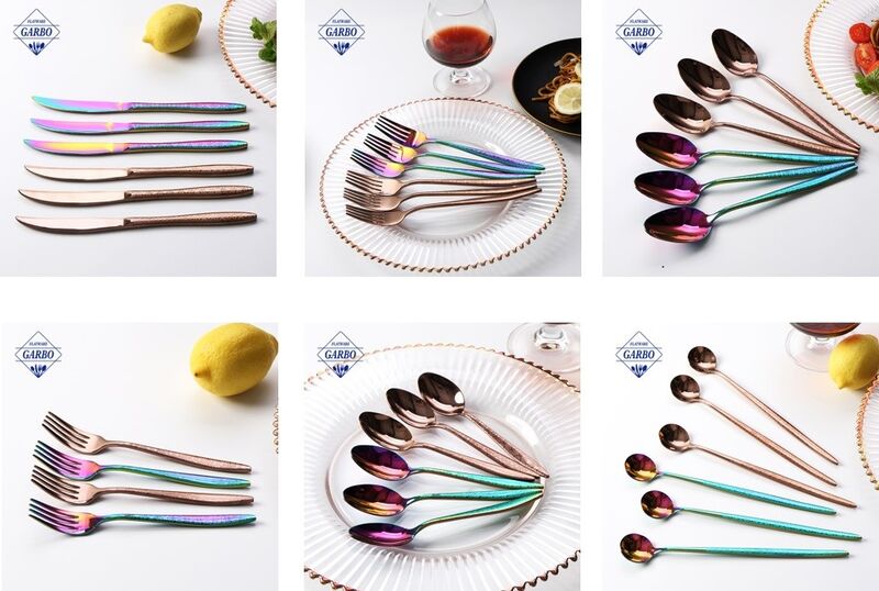 Bulk Gold Dinner Knife Dinner Fork Dinner Spoon Tea Fork Tea Spoon Ice Spoon