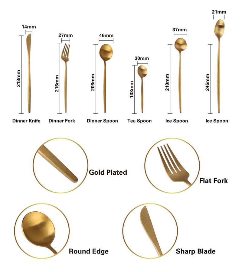 Conjunto de talheres de aço inoxidável para decoração de mesa, utensílios de cozinha luxuosos, cor do arco-íris, galvanoplastia