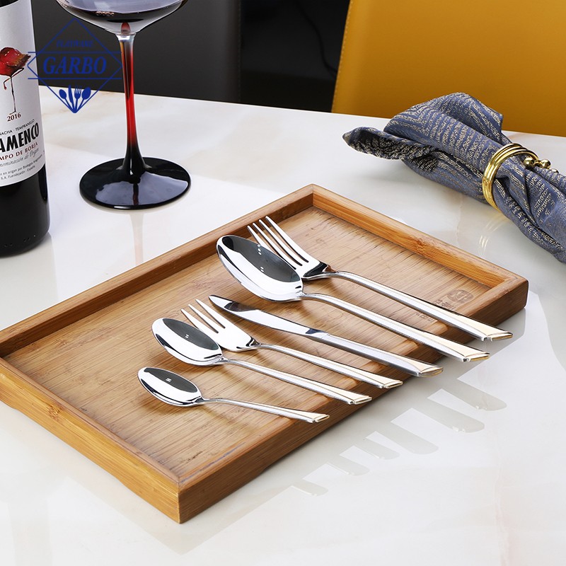 Hot sales sliver design flatware with mirror polish cutlery sets