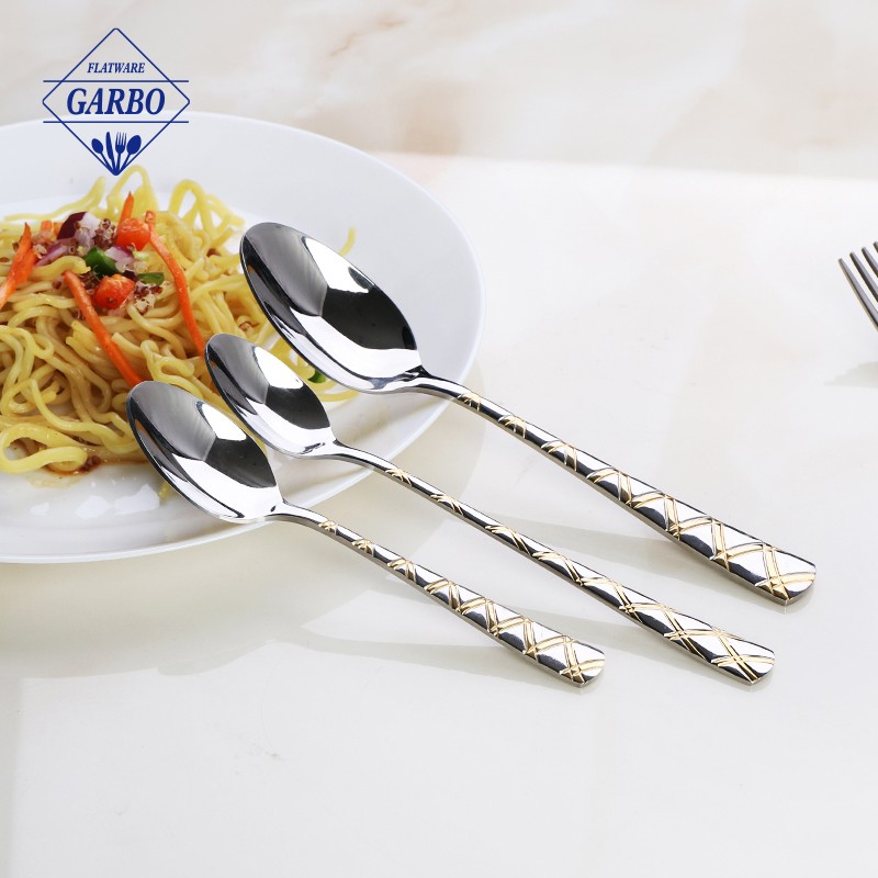 High quality 201 materials stocked sliver dinner spoon wholesaler