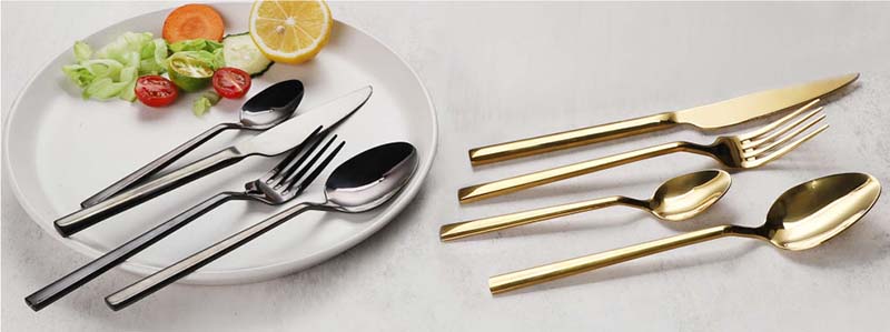 Ginintuang Salamin Pinakintab na Mataas na Kalidad na Stainless Steel 24PCS Flatware Sets