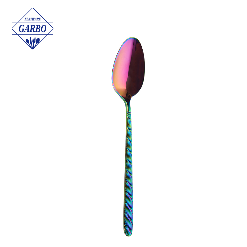 Vibrant Rainbow Stainless Steel Dinner Spoon: Adding Colorful Delight to Your Dining Experience"