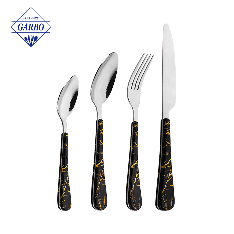 sliver 4 pcs cutlery set mirror polish penjualan panas untuk sendok garpu rumah