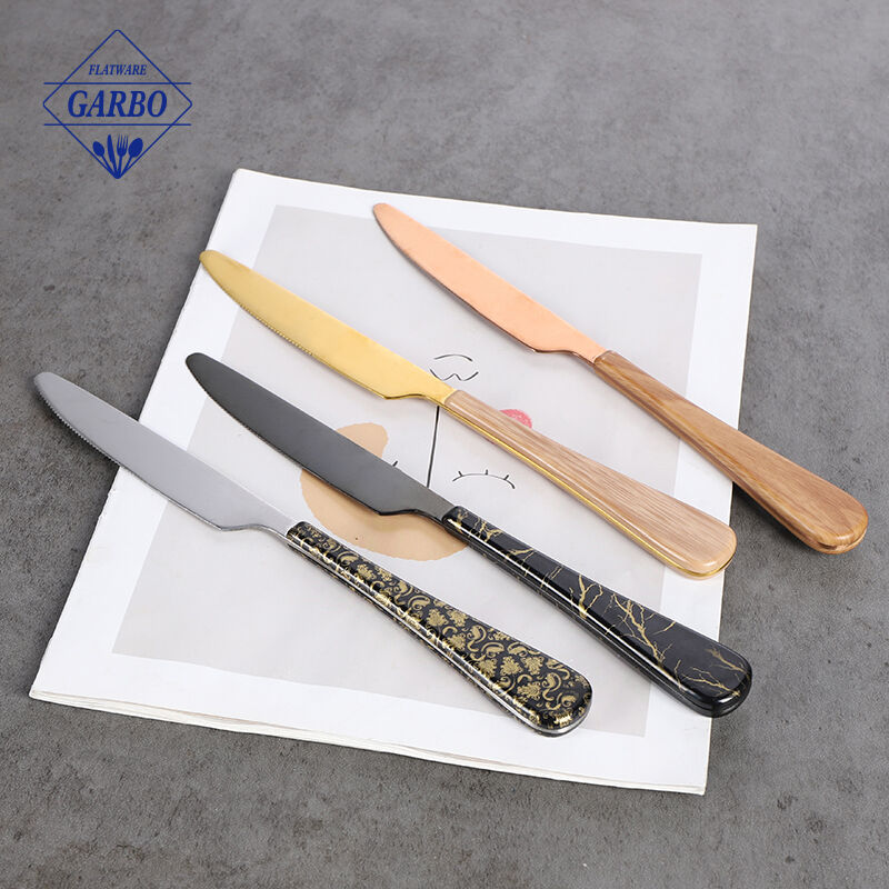 Cuchillo de cena personalizado de acero inoxidable con mango de plástico ABS