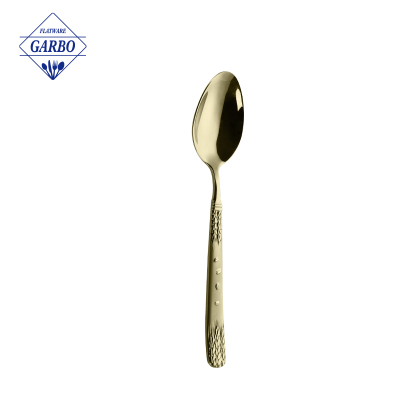 Golden color dinner spoon stainless steel flatware supplier