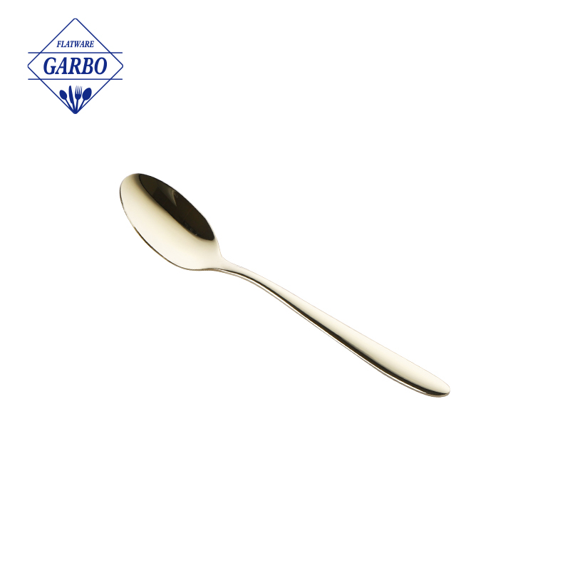 Wholesale Amazon Hot Selling Golden Stainless Steel Dinner Dessert Spoon