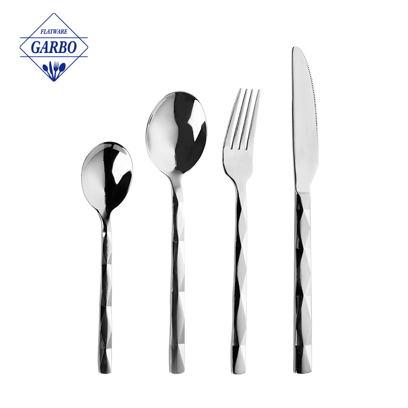 2024 NEW ARRIVAL SILVERWARE STAINLESS STEEL CUTLERY WITH SPECIAL DIAMOND HANDLE