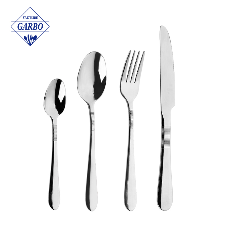 China supplier sliver cutlery set na may 410ss mirror polish