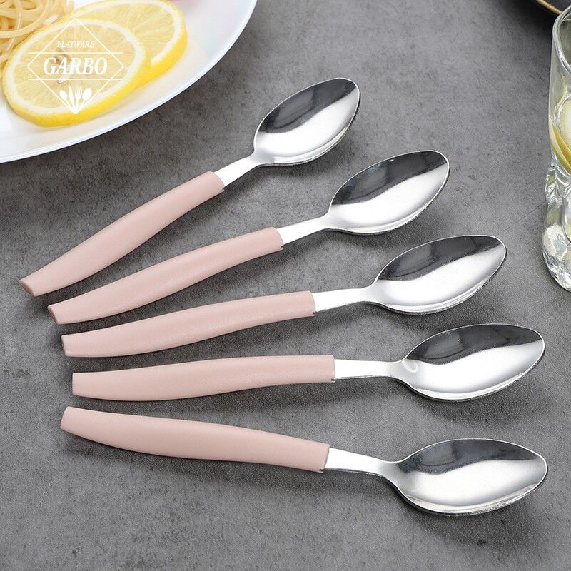 China supply new design dinner spoon with plastic handle