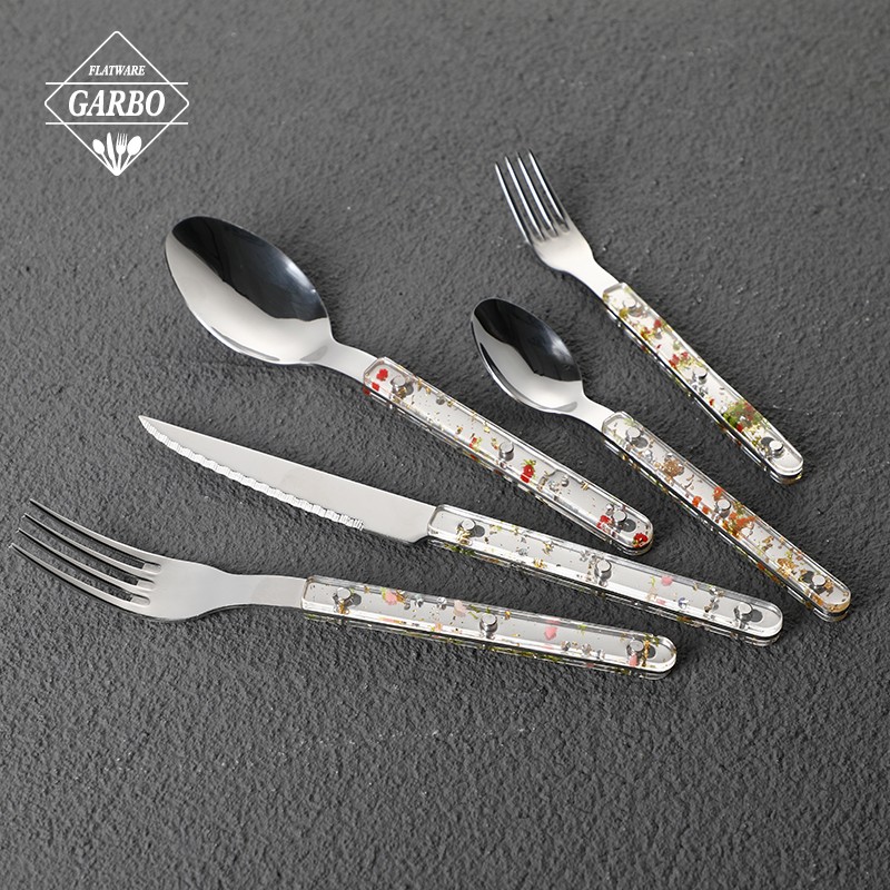 new designs plastic handle cutlery sets for home