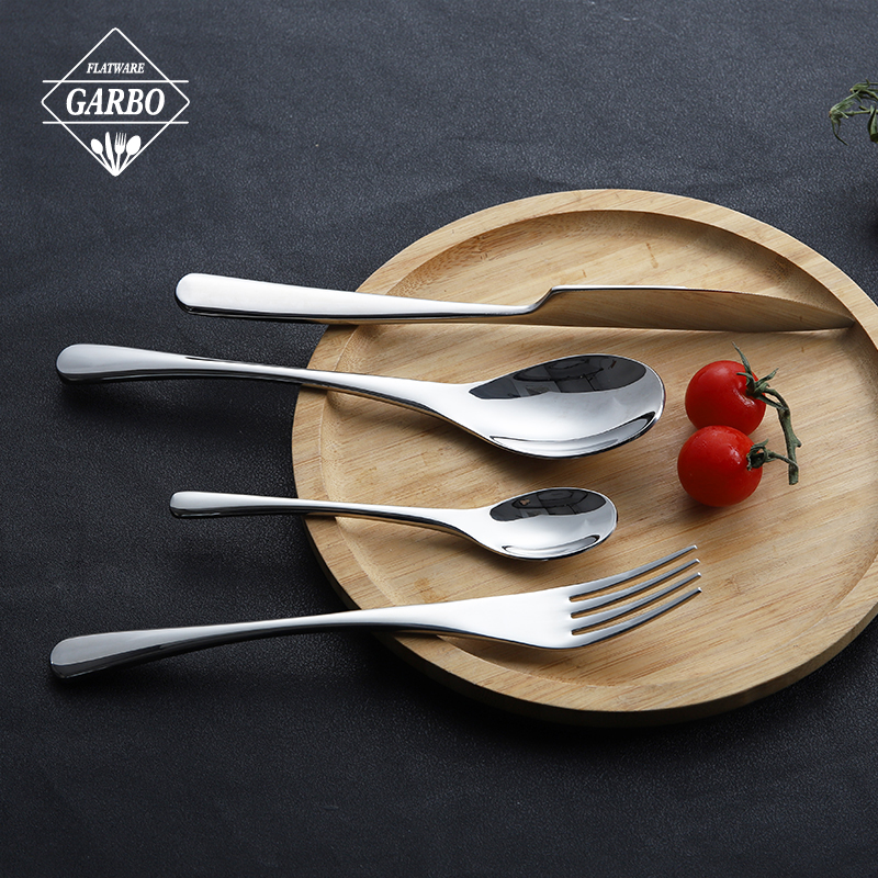 Garbo Modern 304 Stainless Steel Silver Cutlery Set Mirror Polished Flatware for Wedding Restaurant