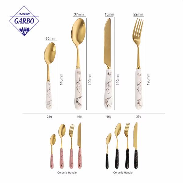 High-Quality Ceramic Handle Stainless Steel Tableware for Wholesalers and Distributors