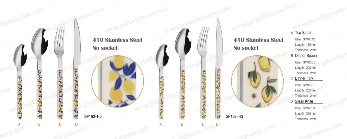 Lemon Series Stainless Steel Cutlery: Heat Transfer Printing for a Colorful Dining Experience