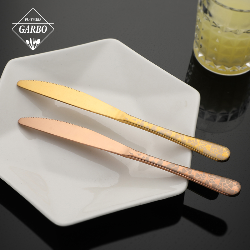 golden color and rose glden dinner knife for home china supplier