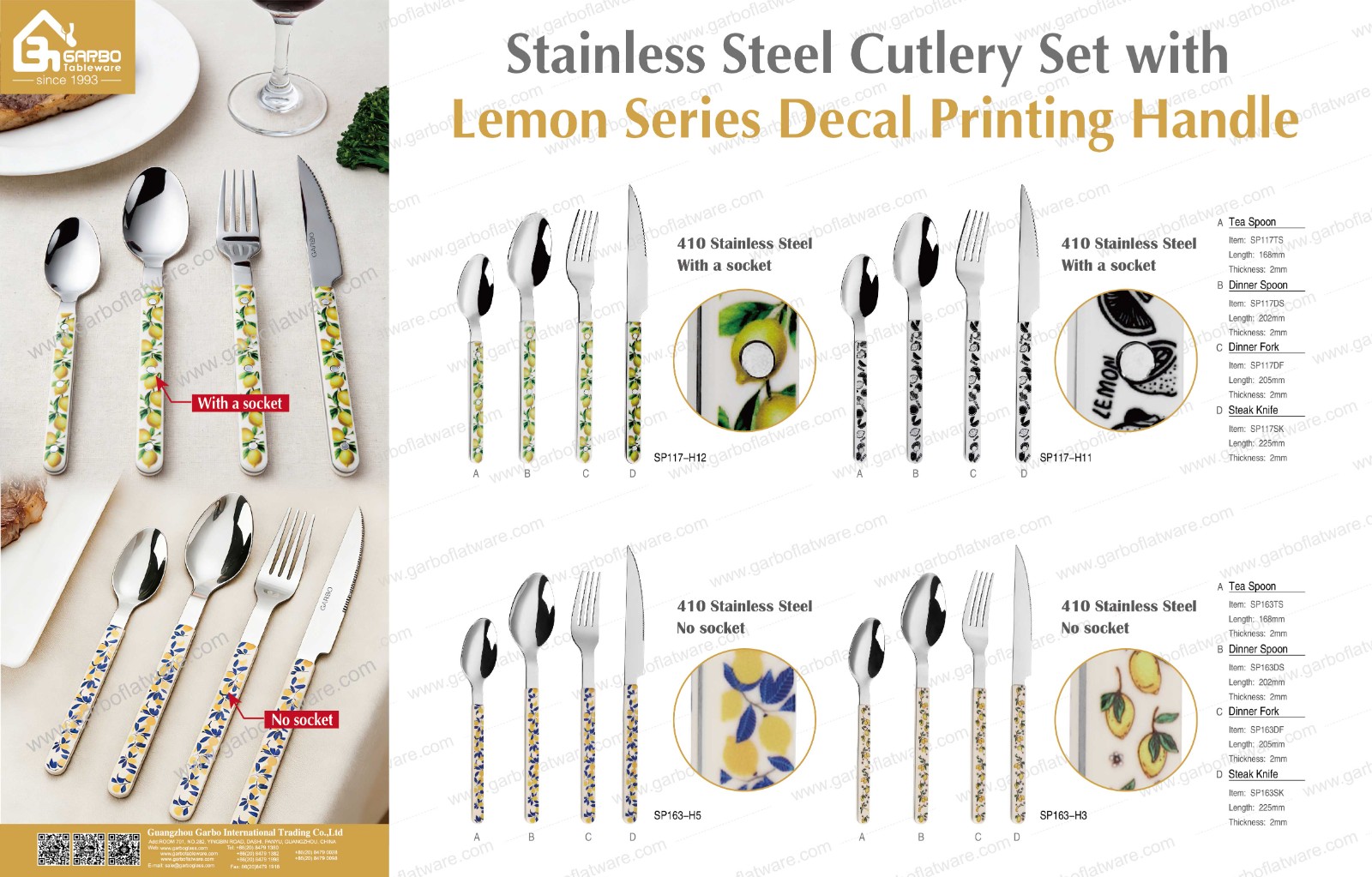 Lemon Plastic Handle Stainless Steel Cutlery for Bulk Supply