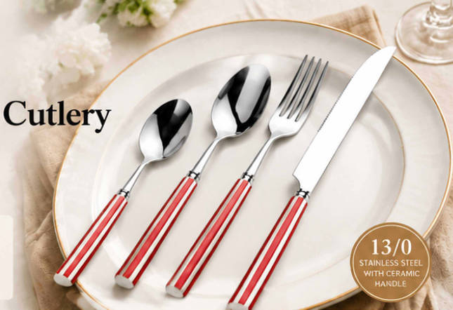 Premium Ceramic Handle Cutlery Set: Ideal Tableware for South America, Southeast Asia