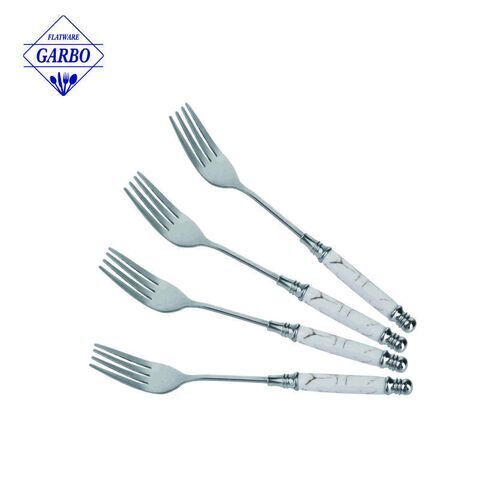 Ceramic Handle Stainless Steel Cutlery Forks Set  Dinner Forks - Dessert Forks Ideal and Dessert Spoon and Fork for Home Kitchen or Restaurant