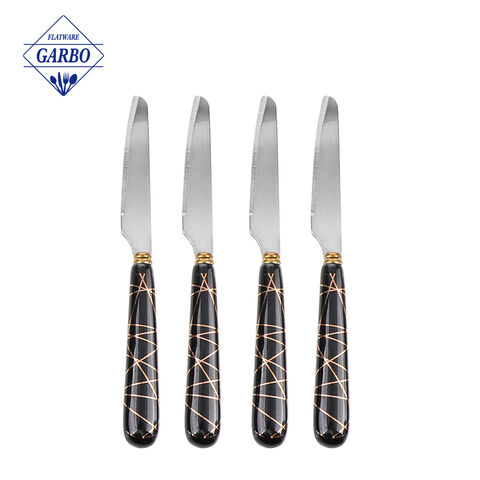 Egypt Market Retro Stainless Steel Utensils 410ss Ceramic Handle Steak Knife para sa Pang-araw-araw na Paggamit