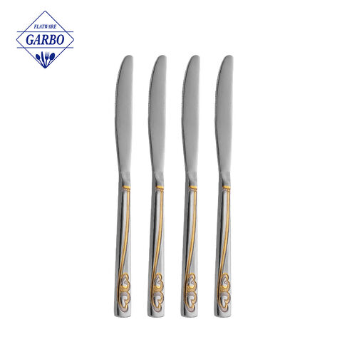 Middle East Hot Selling Stainless Steel Dinner Knife with Golden Plating Handle