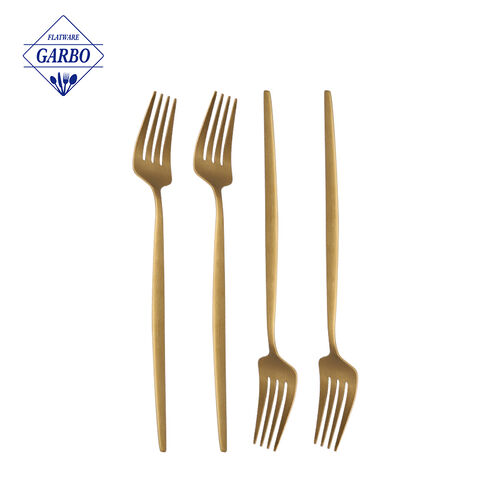 China supplier cheap spray color metal handle simple design dessert fork meat fork
