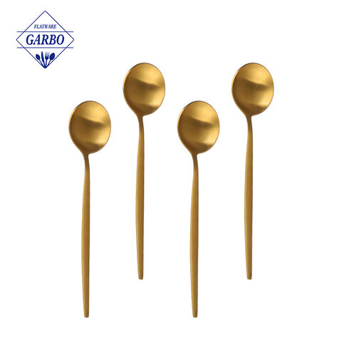 Luxury tableware stainless steel gloden spoons