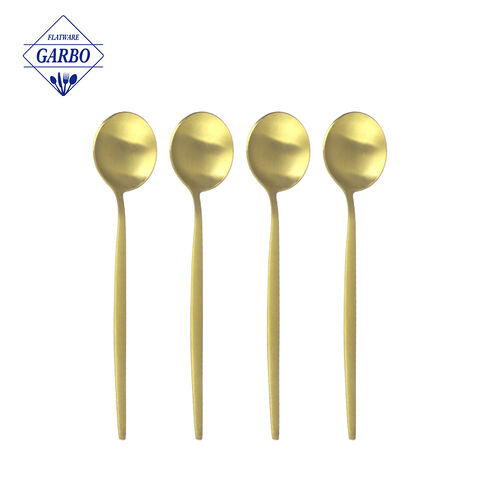 Luxury tableware stainless steel gloden spoons