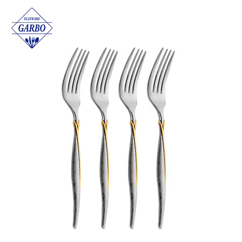 Stock Available Elegant  Design Stainless Steel Dinner Fork With Unique Ceramic Handle  For Daily Use 