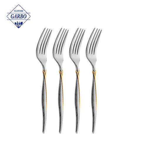 Available ang Stock Magandang Disenyo Stainless Steel Dinner Fork Na May Natatanging Ceramic Handle Para sa Pang-araw-araw na Paggamit