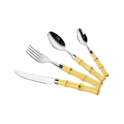 Elegant Golden Color Stainless Steel Plastic Handle Table Knife with Competitive Price