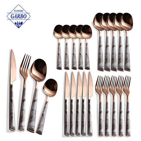 Silversmiths Temptation Flatware set with Plastic Handle for Kitchen Home, Set Peralatan Makan