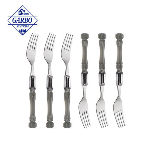 New Style Brown  Clamp Dinner Fork Flatware With Plastic Handle