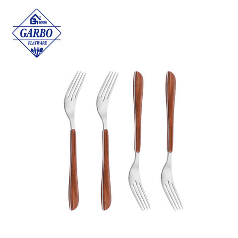 New Style Brown  Clamp Dinner Fork Flatware With Plastic Handle
