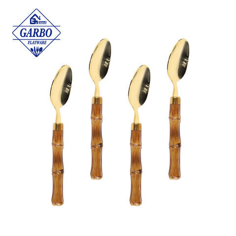 410 Meterial Corrugated shape Plastic handle spoon