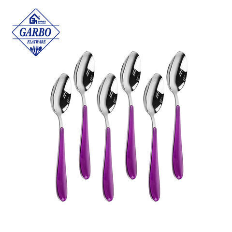 Best selling 410 color handle Stainless steel spoon