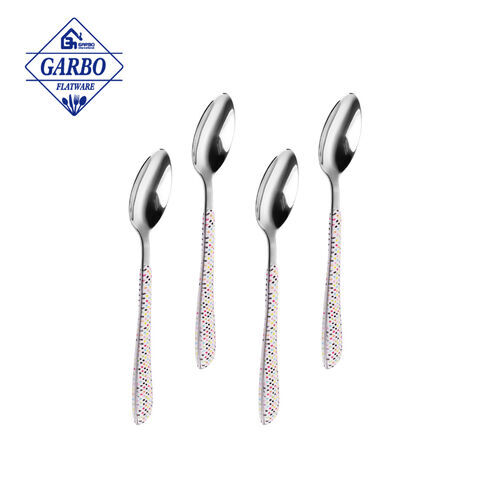 Best selling 410 color handle Stainless steel spoon