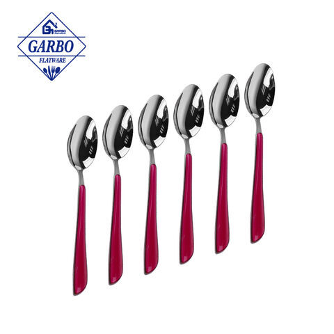 Best selling 410 color handle Stainless steel spoon