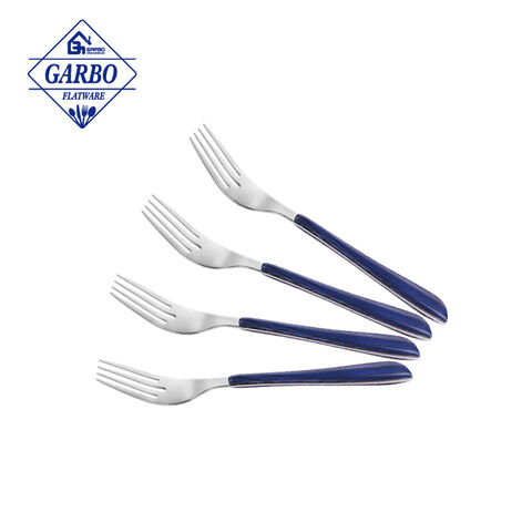 Special Designs Dinner Fork With Blue Plastic Handle