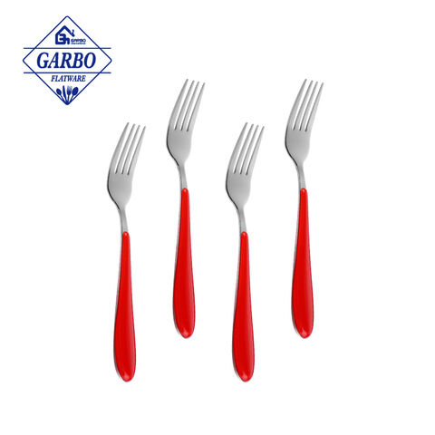 Special Designs Dinner Fork With Blue Plastic Handle