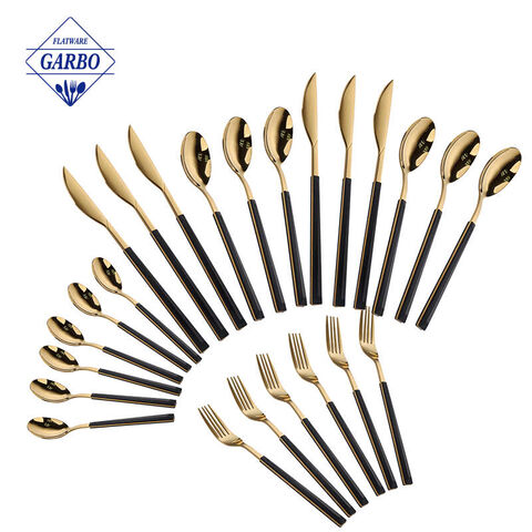 12 Pieces Gold Cutlery Set with Plastic Handle Flatware Set