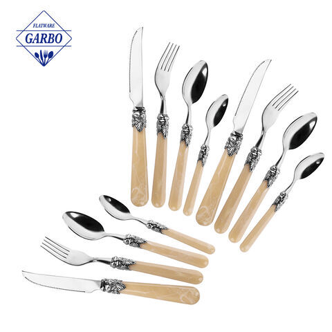 410 Stainless Steel 12 Pieces Cutlery Set PS Handle Flatware Set