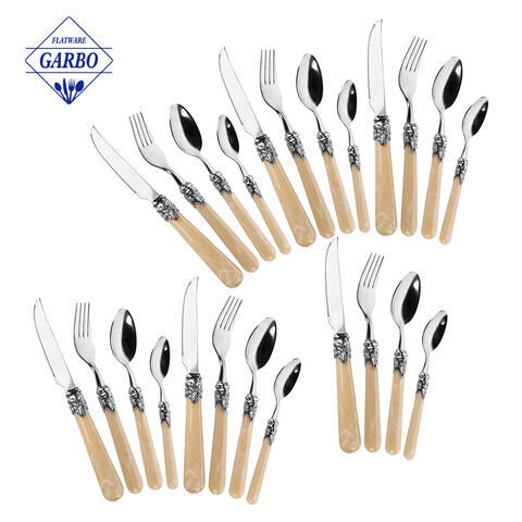 410 Stainless Steel 12 Pieces Cutlery Set PS Handle Flatware Set
